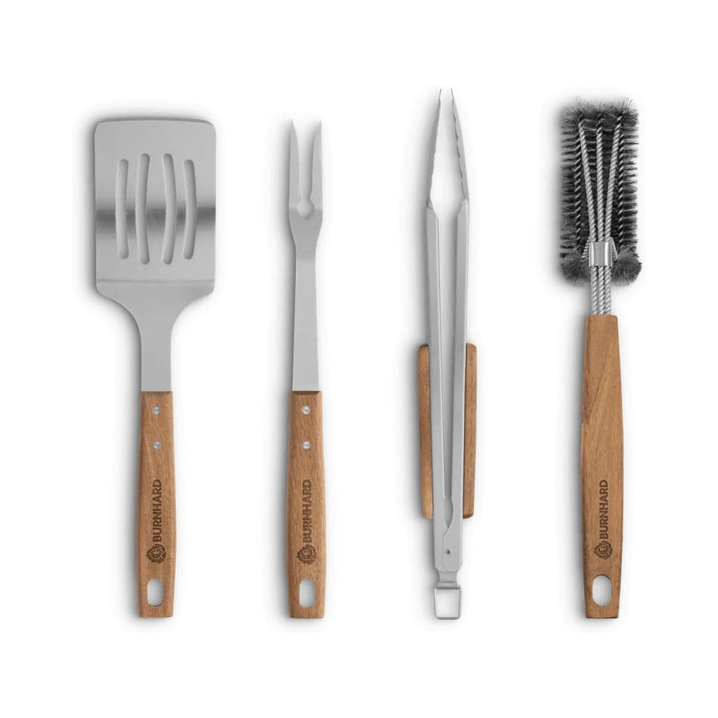 BURNHARD Grillbesteck-Set 4-TLG. 42 cm, Akazienholz