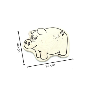 Die Holzwarenfabrik Frühstücksbrettchen "Schwein" 2.Wahl Abmessungen